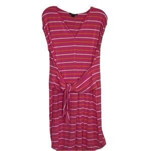 Land’s End Wrap Dress Size‎ 3X Waist Ties Striped Sleeveless V-Neck Women’s